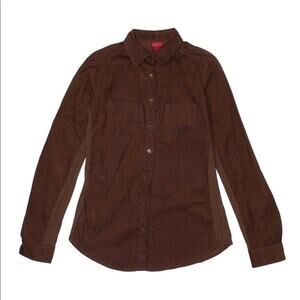 3/$15 🌻 Merona Twilightcore brown corduroy cord button up 100% cotton shirt